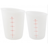 Food Grade silicone measuring cup set with double scales for Liquid & Dry Measuring