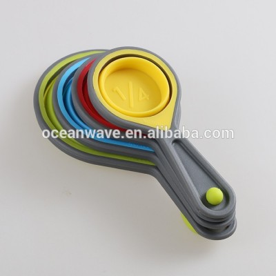 wholesale measuring spoons 4pcs collapsible silicone measuring cups