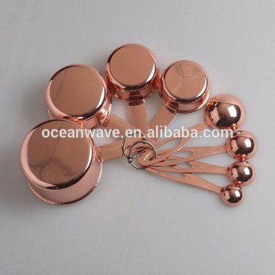 8pcs copper measuring spoon and cup set with 20ml measuring cup